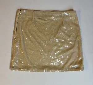 PrettyLittleThing nude sequin mini skirt size US 8 (tall) thumbnail 1