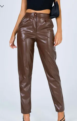 Princess Polly Brown Leather Pants thumbnail 2