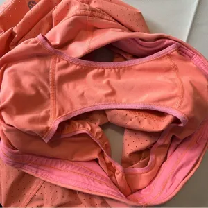 Lululemon Final Lap Short 2.5" Pop Orange Lined Eyelet Athletic Shorts Size 10 thumbnail 7