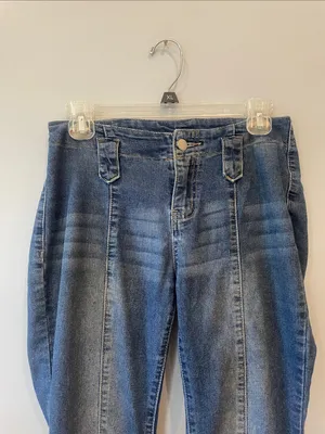 Women’s Blue Flared Jeans retro boho look Size 27 thumbnail 3