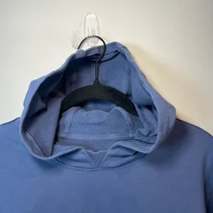 Lululemon All Yours Cropped Hoodie Shirt Ink Blue Pullover Stretch Logo Sporty 4 thumbnail 3