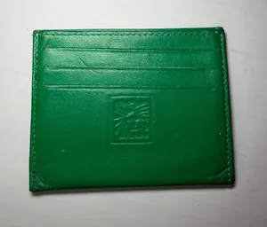 Anne Klein Emerald Green Leather Card Case with Embossed Logo thumbnail 1
