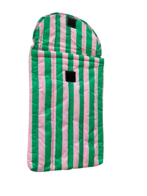 Baggu Puffy Laptop Sleeve Pouch Awning Stripe Pink Green 14” thumbnail 4