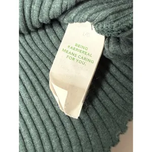 Aerie Fireside Ribbed Long Sleeve Open Henley‎ Top Size L Green Festival Casual thumbnail 5