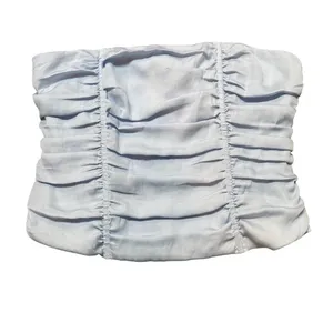 Sky To Moon Size L Ruffled Corset Top Pastel Blue Strapless Preppy‎ European thumbnail 2