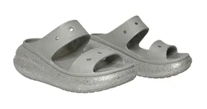 Crocs Classic Crush Glitter Platform Sandals Gray Women’s Size 9 Slip On Chunky thumbnail 1