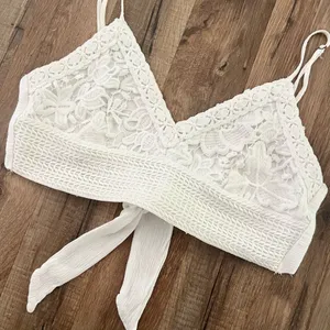 Aeropostale Lace Tie-Back Cropped Cami White   thumbnail 6