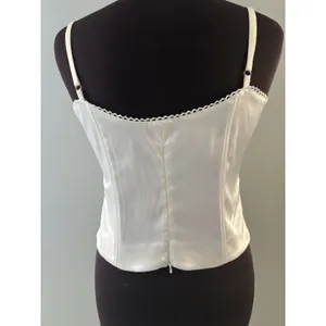 Lace Up Corset Top Size 10 White Spaghetti Straps Renaissance Regency Victorian thumbnail 2