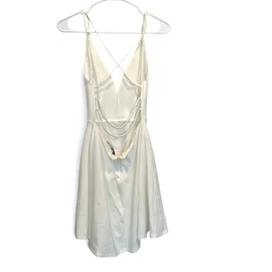 Lulus Believe In Love White Backless Skater Dress Women M Strappy Open Back thumbnail 9