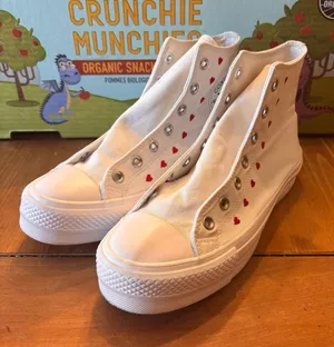 Converse womens chuck Taylor lift platform high top hearts white 10 thumbnail 1