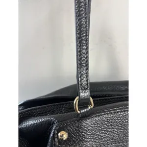 Furla Black Pebbled Leather Large Tote Bag Gold Hardware F Lock Charm thumbnail 16