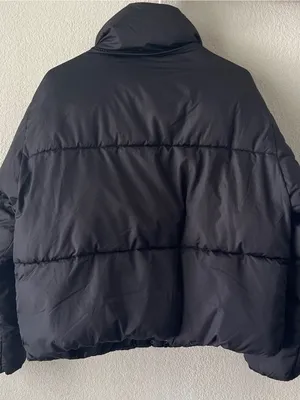 Sebby Women’s Black Cropped Oversized Puffer Jacket Size L thumbnail 3