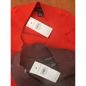 NWT Ann Taylor Ribbed Crewneck Sleeveless Sweaters Size Small (2) Brown Orange thumbnail 6
