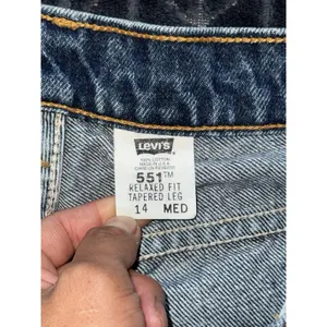 VTG Levis 551 Women's Relaxed Fit Tapered Leg 90s Made USA Jeans Sz 14‎ MED thumbnail 3