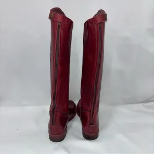 Frye Cherry Red Leather Riding Boots thumbnail 6