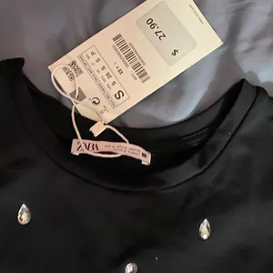 Zara NWT Black Sparkly Top Sz. S thumbnail 4