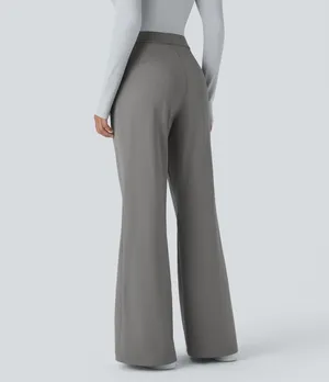 Halara Wide Leg Work Pants Gray Size S Tall NWT High Waisted Stretch thumbnail 2