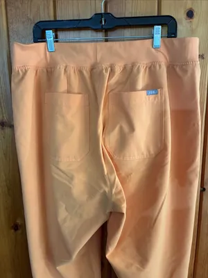 Fig scrub pants Drawstring Lounge Pants orange with gray strings 3XL nurse scrub thumbnail 6