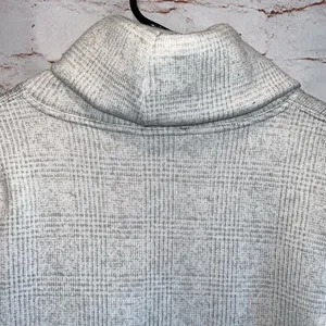 J Crew Mercantile Sweater Womens Medium Cowl Neck Plaid Cozy Funnel Neck Glen thumbnail 8