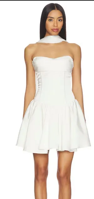 Runaway the label white satin dress thumbnail 1
