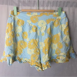 Boho Floral High Waist Ruffle Shorts festival romantic summer M thumbnail 3