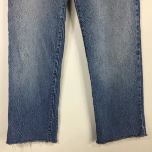 Zara Straight Leg Jeans 100% Cotton Raw Frayed Hem Size 2 thumbnail 6