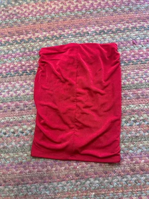naked wardrobe red ruched stretch mini skirt thumbnail 3