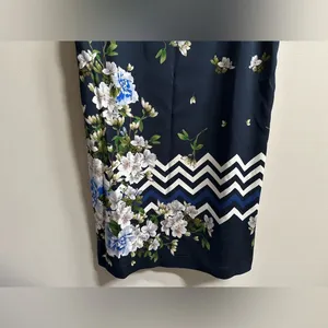 NEW Piero Moretti Navy Blossom Shift Dress Autumn Wedding Guest‎ Dress Plus Size thumbnail 9