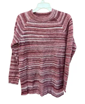 a.n.a pullover Mock Sweater Sz L Rust/White/Brown NWT thumbnail 1