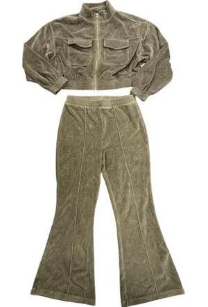 Aerie Olive Green Corduroy Two-Piece Set – Size Medium / Medium Short thumbnail 1