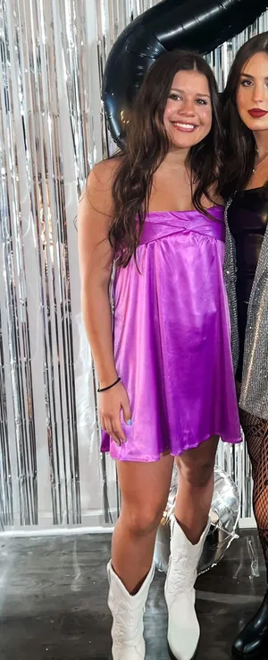 SheIn Purple Strapless Dress thumbnail 1