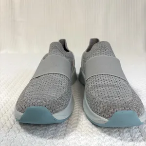 Athletic Works Slip On Sneakers‎ Gray Knit Odor Control Walking Shoes New 7.5 thumbnail 3
