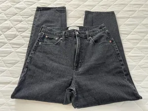 Abercrombie & Fitch Women’s Jeans Size 29 8R Black High Rise Straight Leg Denim thumbnail 1