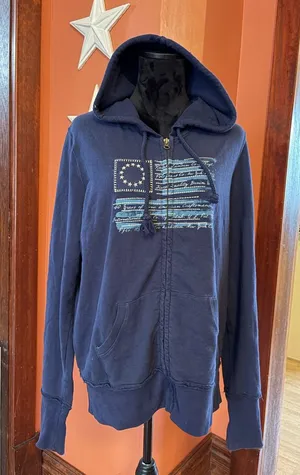 Vintage Polo by Ralph Lauren Navy Blue Hooded Zip-up thumbnail 1