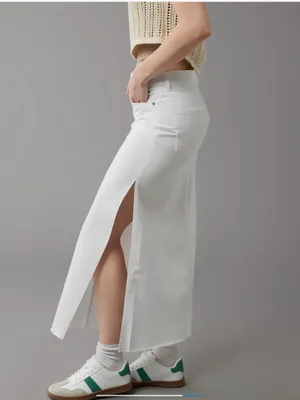 American Eagle Low Rise Denim Maxi Skirt 16 thumbnail 2