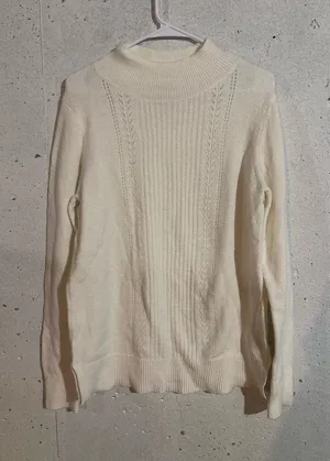 Old Navy Mock Neck Pointelle Sweater | Size: Medium thumbnail 1