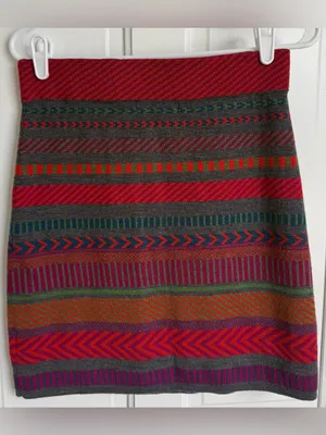 Krimson‎ Klover Merino Wool Mini Skirt Small Colorful Geometric Boho thumbnail 2