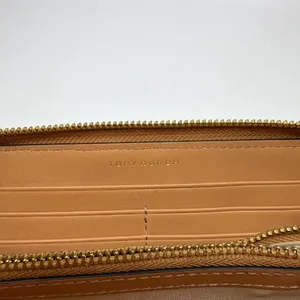 Tory Burch Striped Zip Continental Blue Leather Wallet thumbnail 5