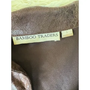 Bamboo‎ Traders Jacket Brown Button Down Shirt Faux Leather Snakeskin Women's thumbnail 5