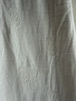ZARA Pants Linen Wide-Leg White embroidered size 2 thumbnail 3