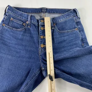 J Crew Jeans Womens‎ 27 Blue Mid-Rise Flare Crop Button Fly Stretch Denim Casual thumbnail 8