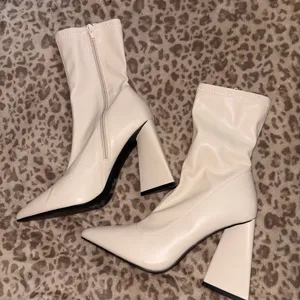 Forever 21 Cream Block Heeled Boots thumbnail 2