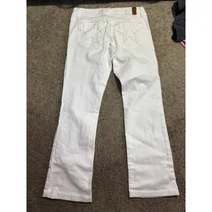 Peoples Liberation Bella‎ Bootcut Jeans White Star Pocket Low Rise Denim Size 27 thumbnail 4