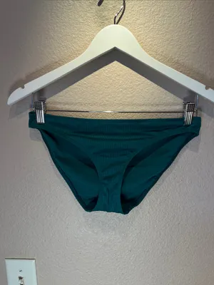 Hollister Women’s Jade Green Ribbed Bikini Bottoms Size Small thumbnail 2