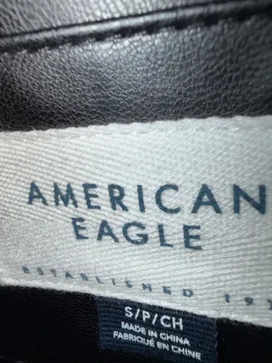 Black American Eagle Leather Jacket thumbnail 2