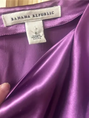 Banana Republic Purple Silk Flutter Sleeve Dress thumbnail 3
