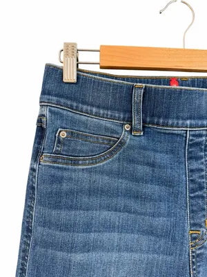 SPANX Seamed Front Wide Leg Jeans Blue Size Medium thumbnail 5