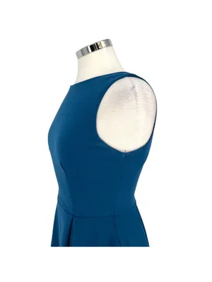 B. Darlin Teal Fit and Flare Preppy Sleeveless Mini Dress Peacock Blue Size 6 thumbnail 4