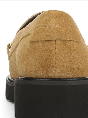 NEW Franco Sarto Women's Senna Round Toe Lug Sole Loafers Biscotti Brown Suede thumbnail 3