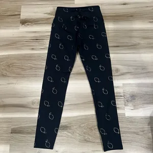 Beyond Yoga Black and Gold Lemon Leggings Women’s XS thumbnail 3